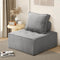 Oikiture Modular Armless Sofa Adjustable Back Linen Grey 2 Seater