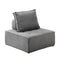 Armless Sofa with Adjustable Back Modular Grey