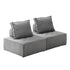 2PCS Modular Armless Sofa Linen Grey