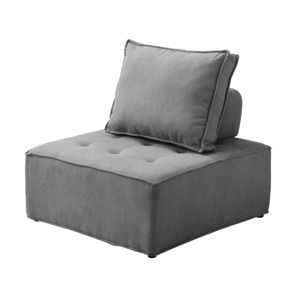 2PCS Modular Armless Sofa Linen Grey