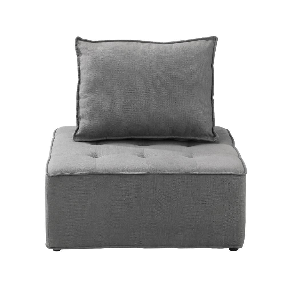 3PCS Modular Armless Sofa Linen Grey