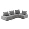 4PCS Modular Armless Sofa Linen Grey