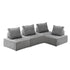 4PCS Modular Armless Sofa Linen Grey