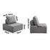 4PCS Modular Armless Sofa Linen Grey