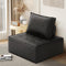Oikiture PU Leather Lounge Sofa Chair Adjustable Back Black