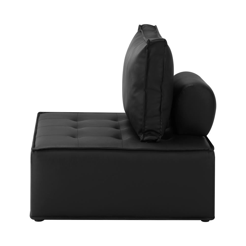 2pcs Pu Leather Sofa Couch Black