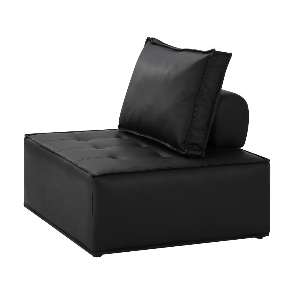 3pcs Pu Leather Sofa Couch Black