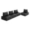 4pcs Pu Leather Sofa Couch Black