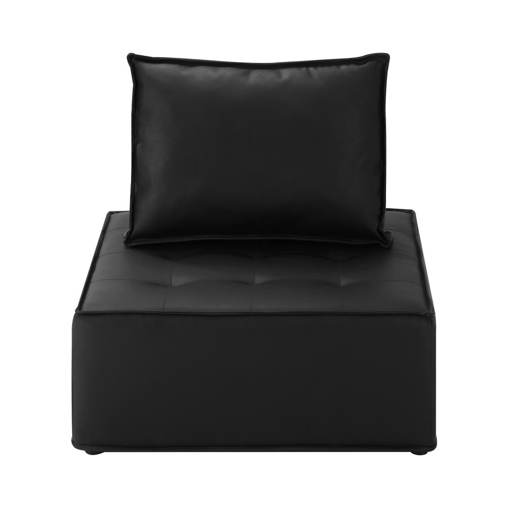 4pcs Pu Leather Sofa Couch Black