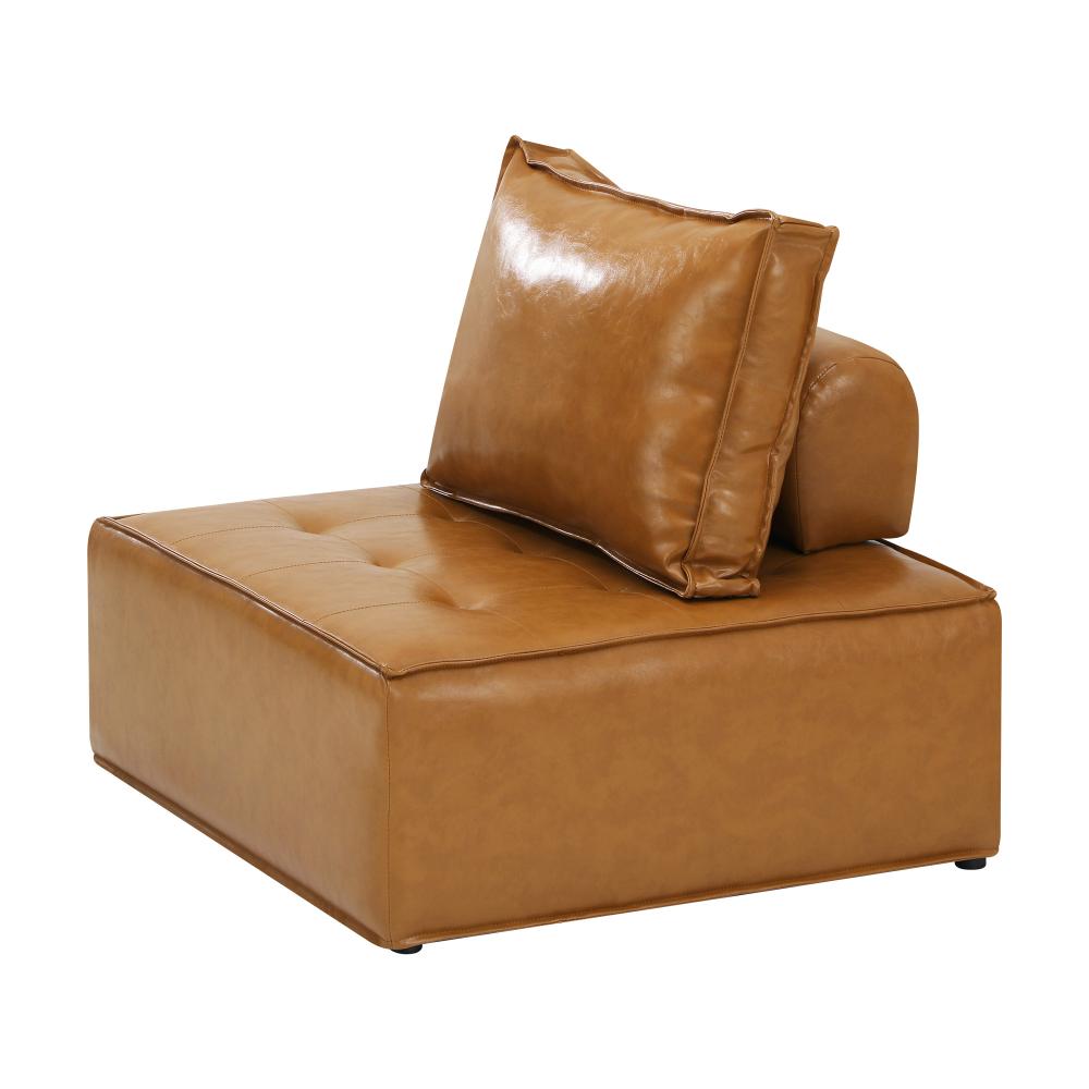 3pcs Pu Leather Sofa Couch Brown