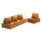 4pcs Pu Leather Sofa Couch Brown