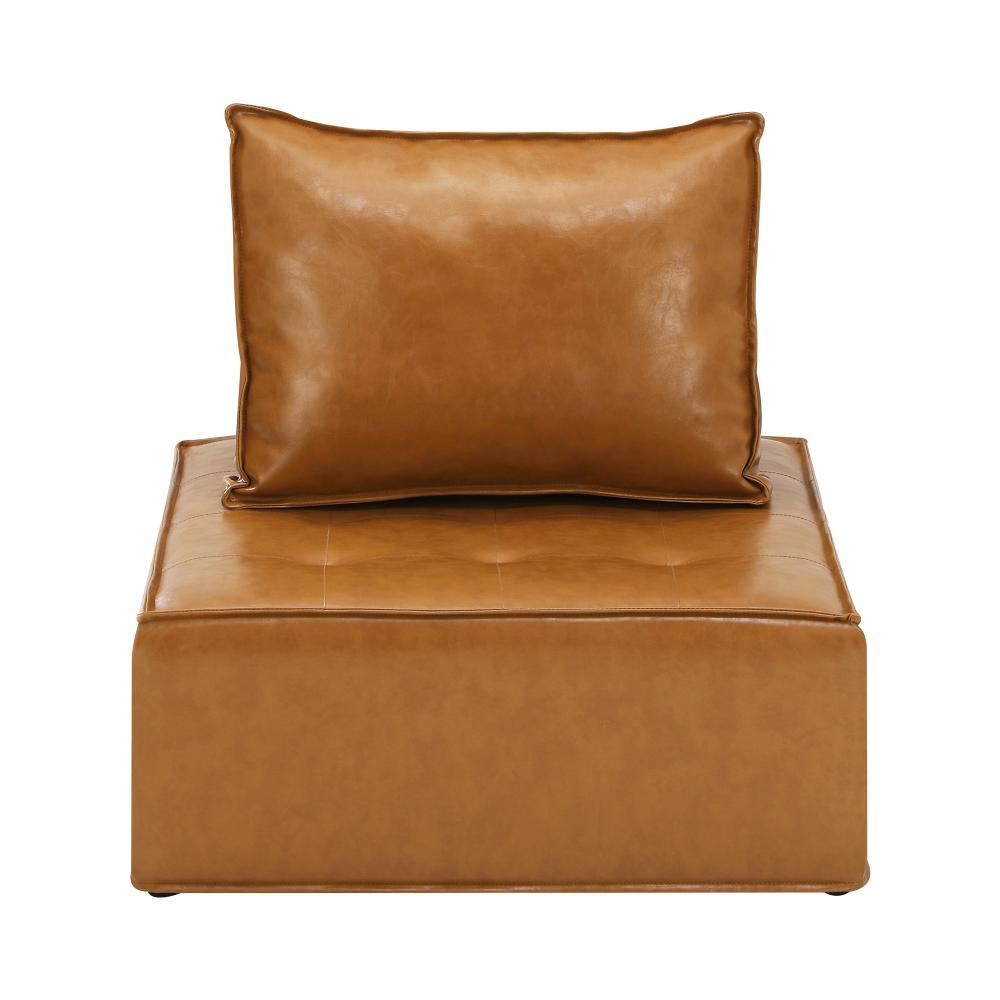 4pcs Pu Leather Sofa Couch Brown