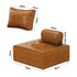 4pcs Pu Leather Sofa Couch Brown