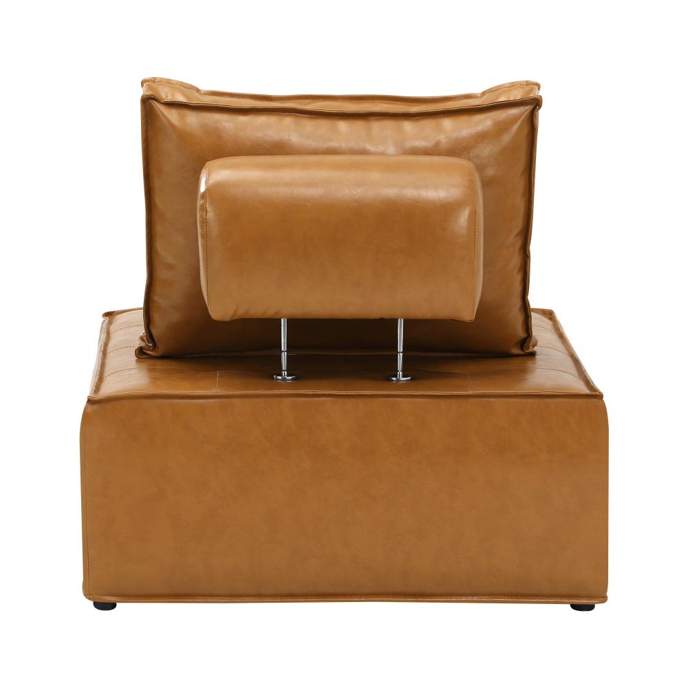 4pcs Pu Leather Sofa Couch Brown