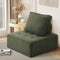 Oikiture Sherpa Lounge Chair Armless Modular Sofa Green Adjustable Back