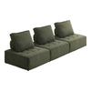 3PCS Modular Sofa Lounge Chair Armless Sherpa Green