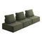 3PCS Modular Sofa Lounge Chair Armless Sherpa Green