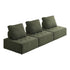 3PCS Modular Sofa Lounge Chair Armless Sherpa Green