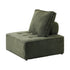 3PCS Modular Sofa Lounge Chair Armless Sherpa Green
