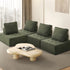 4PCS Modular Sofa Lounge Chair Armless Sherpa Green