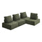 4PCS Modular Sofa Lounge Chair Armless Sherpa Green