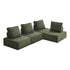 4PCS Modular Sofa Lounge Chair Armless Sherpa Green