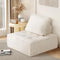 Oikiture Sherpa Modular Armless Lounge Sofa Chair Adjustable Back White
