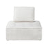 Modular Armless Sofa Adjustable Back Sherpa White