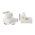Modular Armless Sofa Adjustable Back Sherpa White