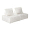 2PCS Modular Armless Sofa Sherpa White