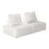 2PCS Modular Armless Sofa Sherpa White