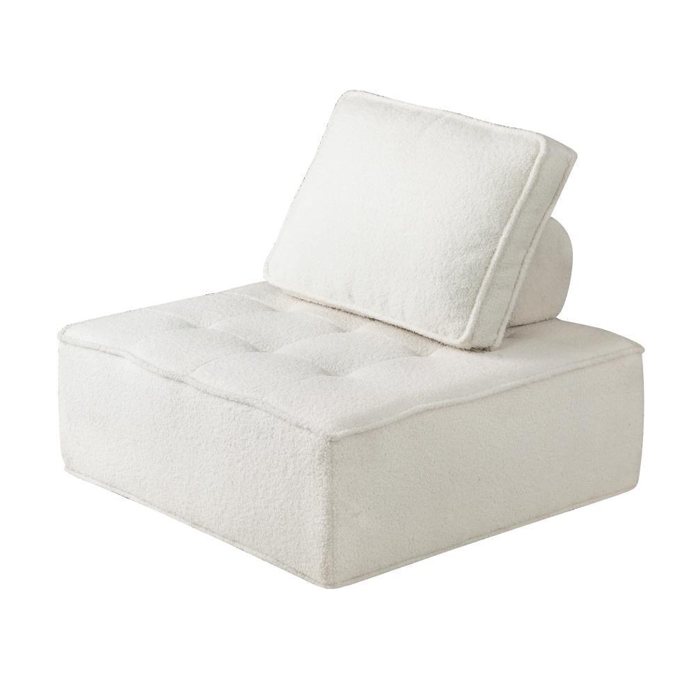 2PCS Modular Armless Sofa Sherpa White