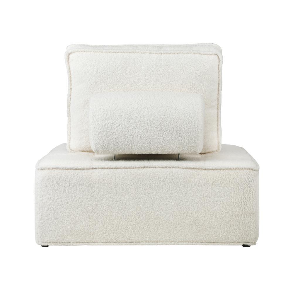 2PCS Modular Armless Sofa Sherpa White