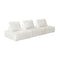 3PCS Modular Armless Sofa Sherpa White