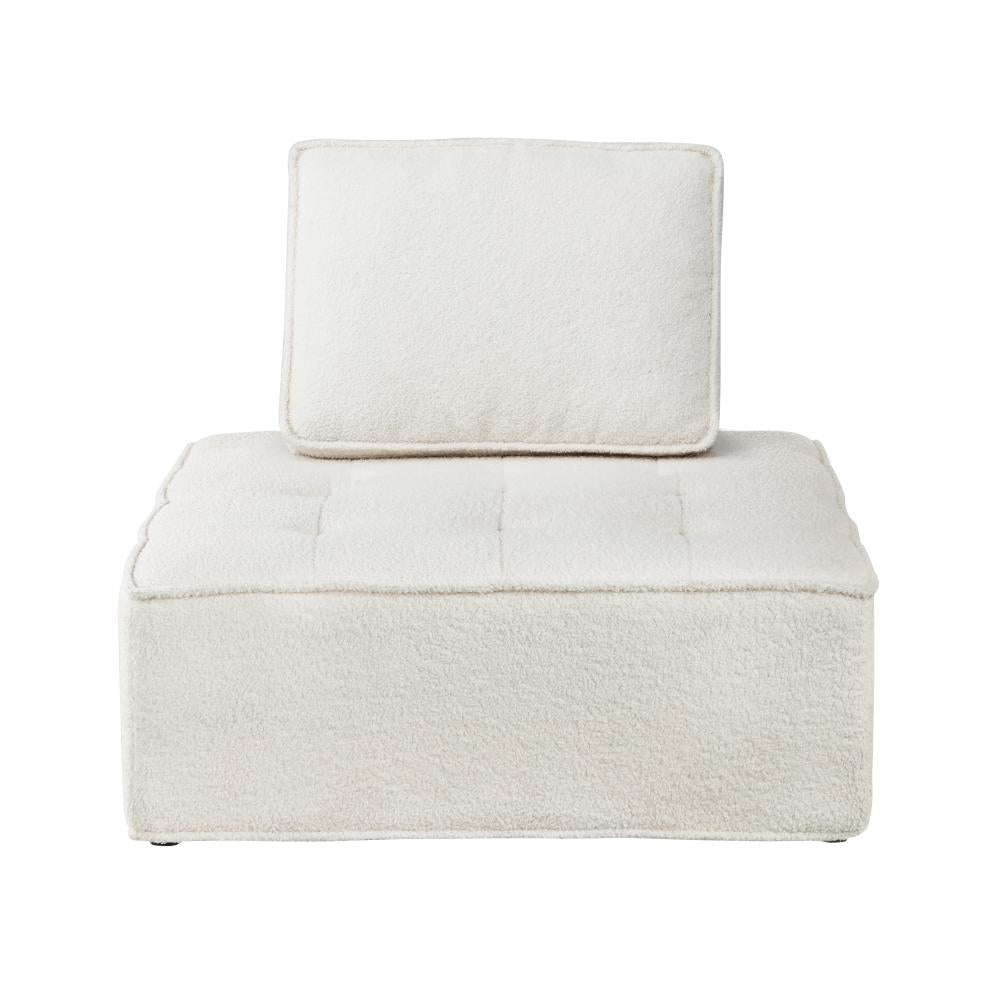 3PCS Modular Armless Sofa Sherpa White