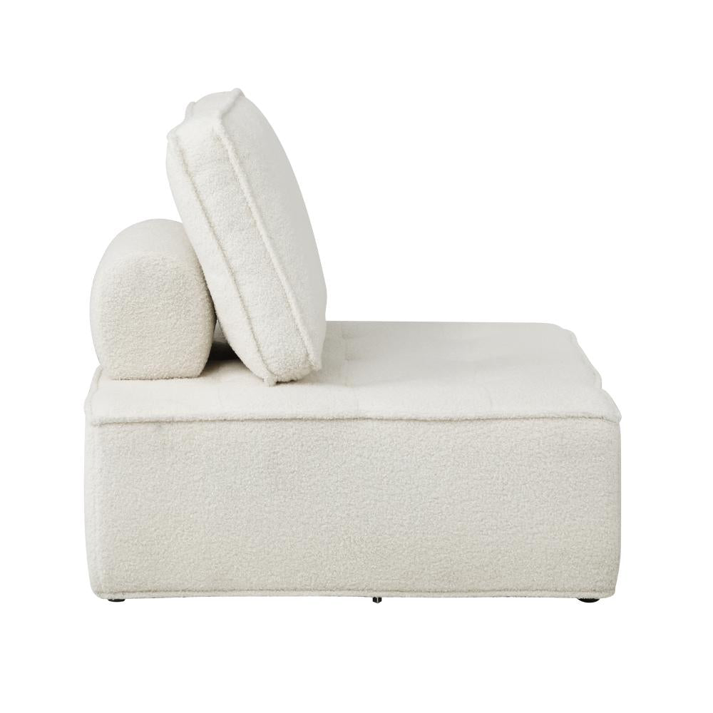 3PCS Modular Armless Sofa Sherpa White