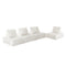 4PCS Modular Armless Sofa Sherpa White