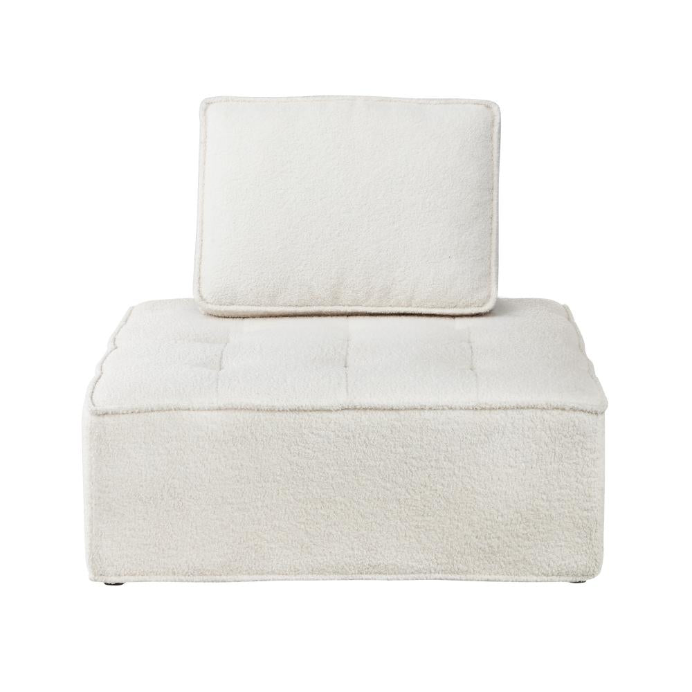 4PCS Modular Armless Sofa Sherpa White
