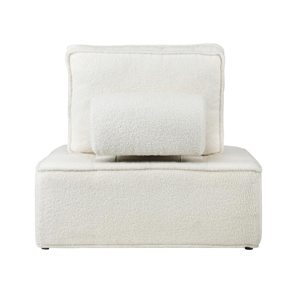 4PCS Modular Armless Sofa Sherpa White