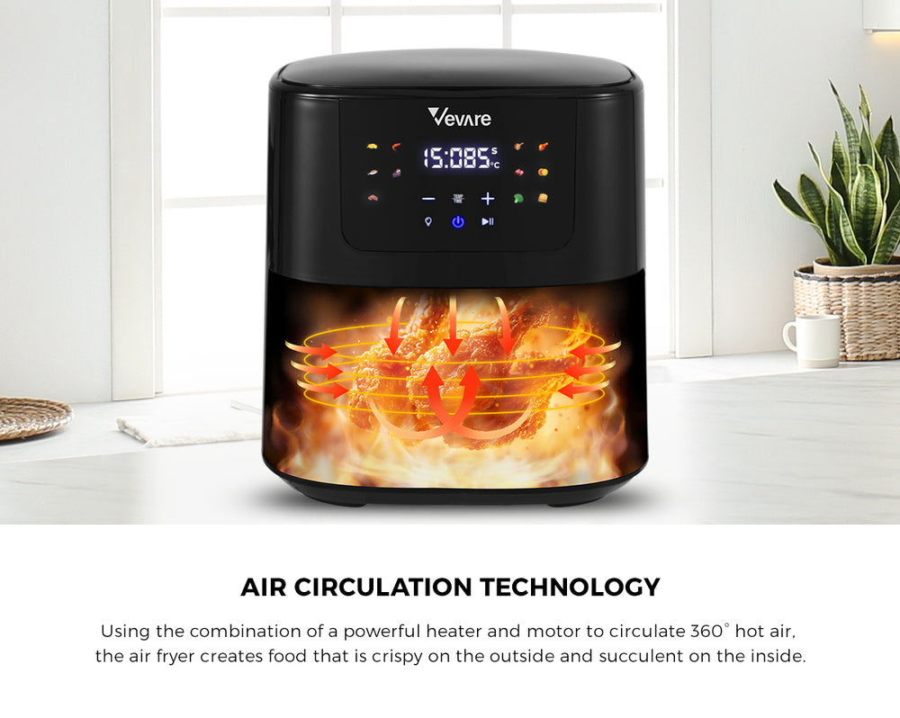 Air Fryer 5L Oven LCD Touch Oil Free Cooker 1500W