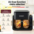 2-IN-1 Air Fryer 5.5L Dual Zone Fryers Electric Cooker with Top BBQ Grill & Bot