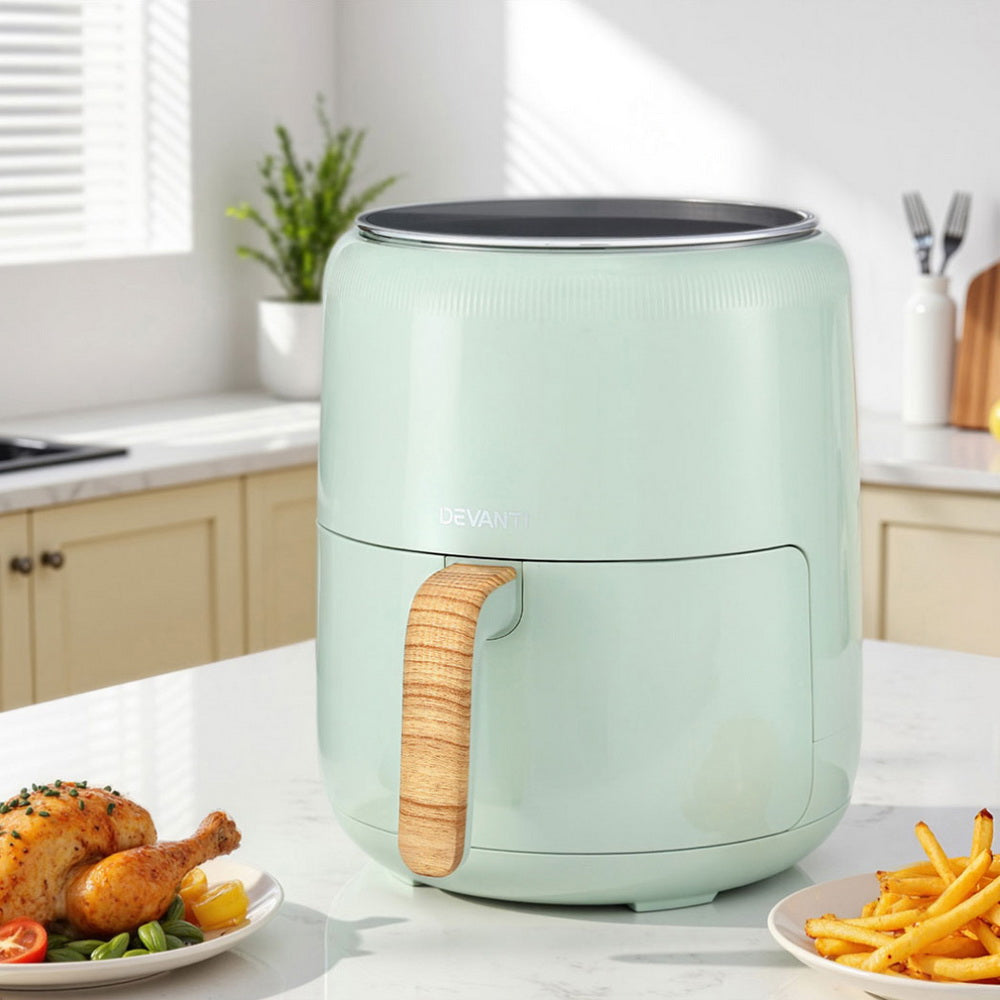 5L Air Fryer Touch Control 1500W Digital Hot Air Fryer Green Kitchen
