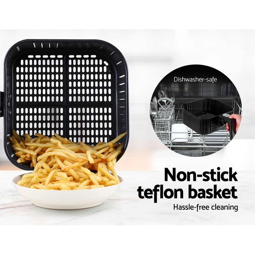 7L Air Fryer – 8 Presets, LCD Touch, 360° Air Circulation, Stainless Steel