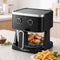 Devanti 4.5L Glass Air Fryer Kitchen Oven Knob Control 1350W Healthy Cooker Black