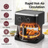 Devanti 4.5L Glass Air Fryer Kitchen Oven Knob Control 1350W Healthy Cooker Black
