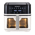 Devanti 8L Air Fryer BBQ Grill 2-in-1 Flip 1650W Touch Control Oil Free White
