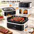 Devanti 8L Air Fryer BBQ Grill 2-in-1 Flip 1650W Touch Control Oil Free White