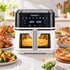 Devanti 8L Air Fryer BBQ Grill 2-in-1 Flip 1650W Touch Control Oil Free White