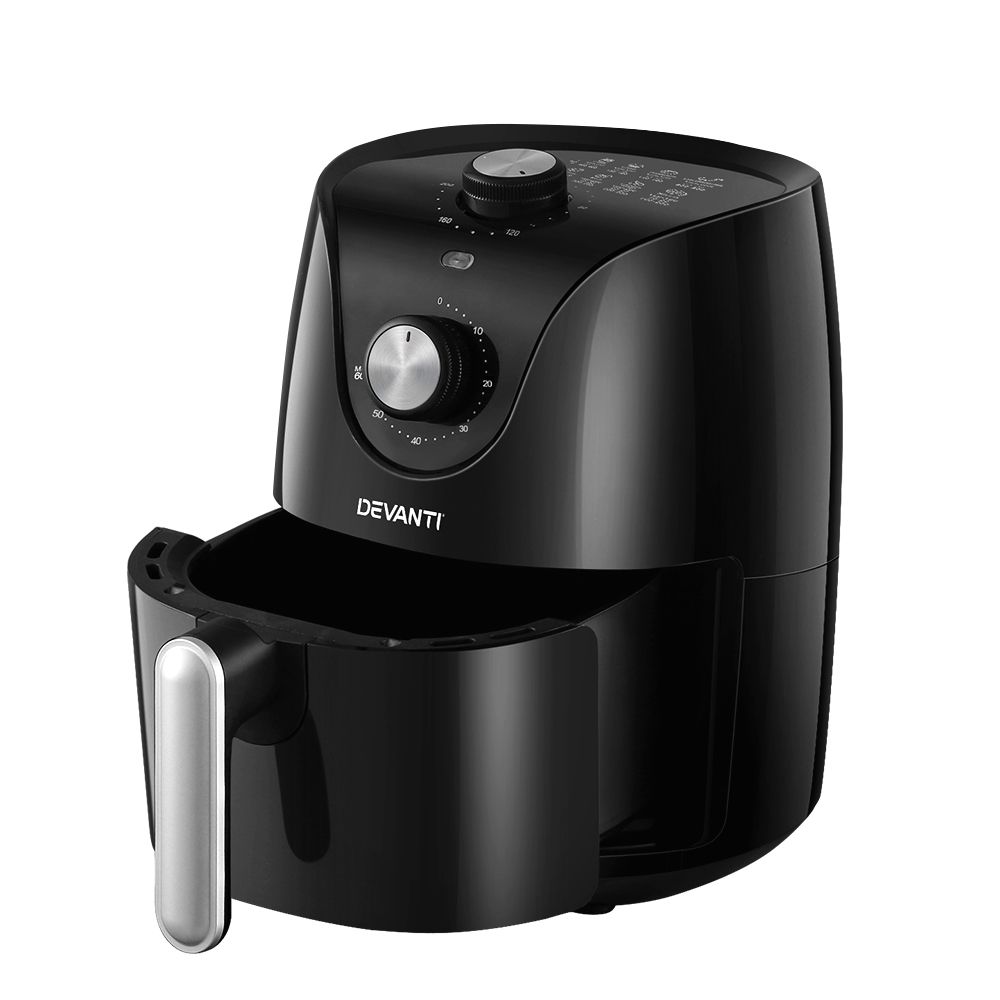 2.5L Air Fryer Oil Free Cooker 1200W Compact Fryer Black