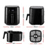 Devanti Air Fryer 6.5L 1700W Digital Touch 8 Presets Non-Stick Basket Black